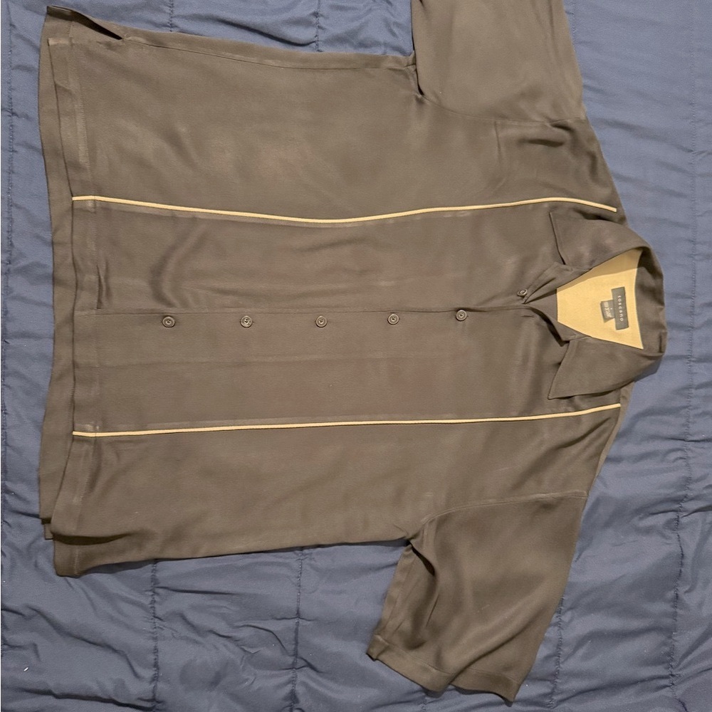 Men's Brown Button-Up Shirt